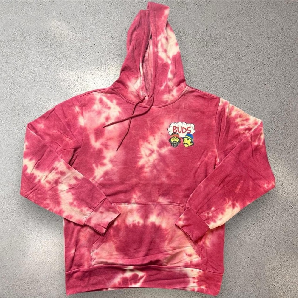 Cheech & Chong Buds Tie Dye Hoodie Medium‎ Stoner Comedy Pullover
